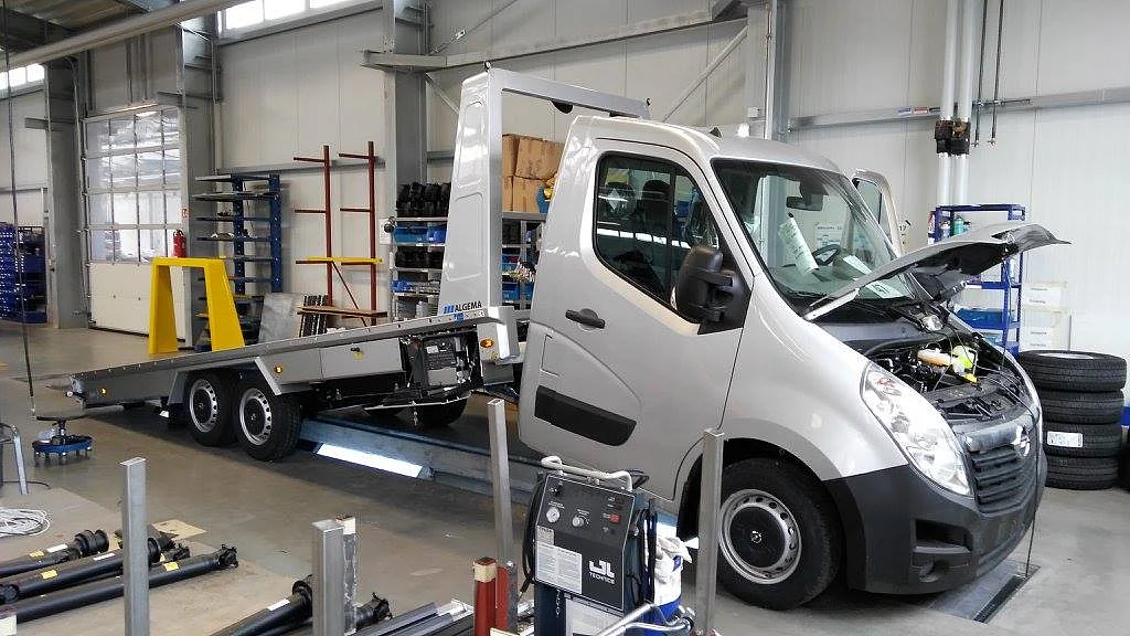 Vauxhall Blitzlader car transporter on the production line